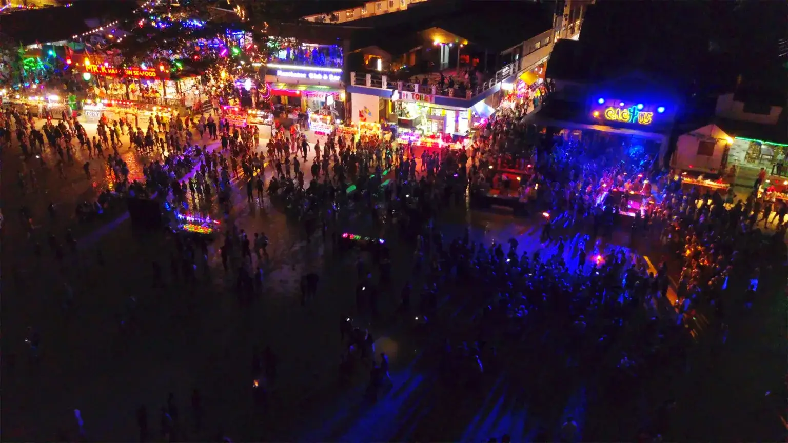 Full Moon Party Street from above Full Moon Party Street from above