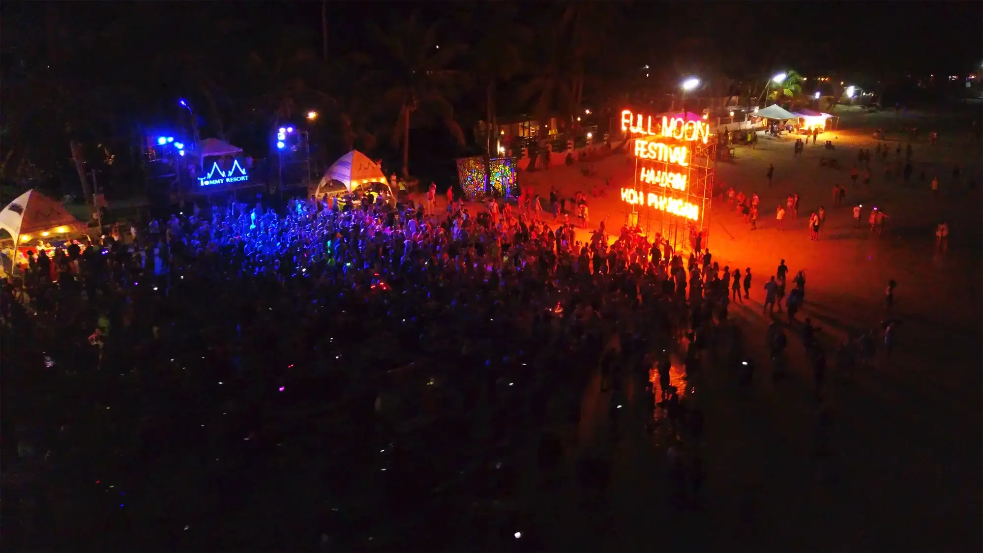 Crowd at full moon party Crowd at full moon party